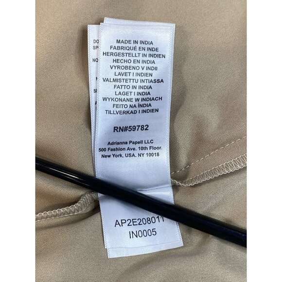 Adrianna Papell Beaded Blouson Long Gown Formal Wedding Sz 12 Champagne Gold - Picture 14 of 16